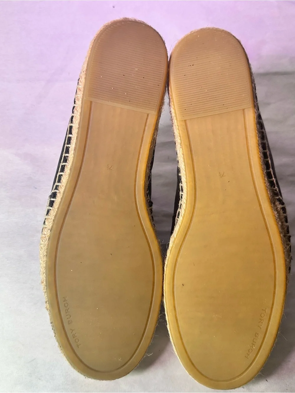 Tory Burch Black Leather Espadrille-Trim Loafer - Picture 11 of 16